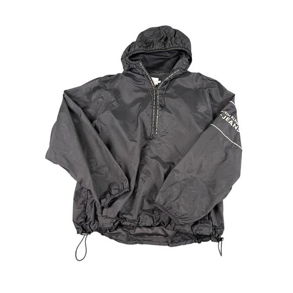 Calvin Klein Jeans Men's Black Windbreaker Jacket Hooded Full Zip Large * - Picture 1 of 10